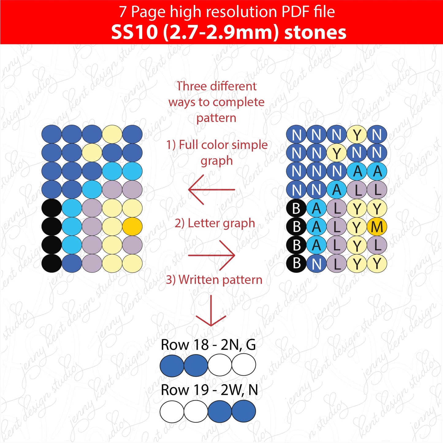 SS10 (2.7-2.9mm) Van Gogh Starry Night bling PEN pattern,inkjoy,pdf,color graph,written pattern,peyote,linear,square,diy,Diamond dotz,ss10,flatback crystal