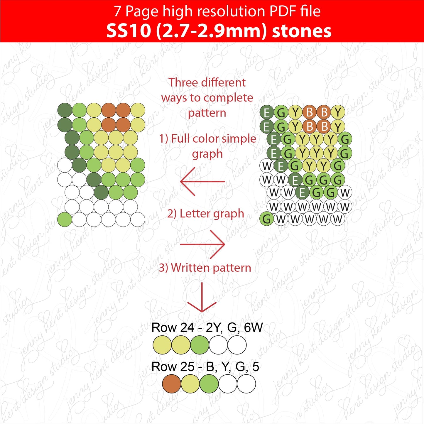 SS10 Basic Avocado bling pen graph,rhinestone pen pattern,bling pattern,rhinestone template,diy,linear honeycomb,Kawaii Avocado,Kawaii gifts