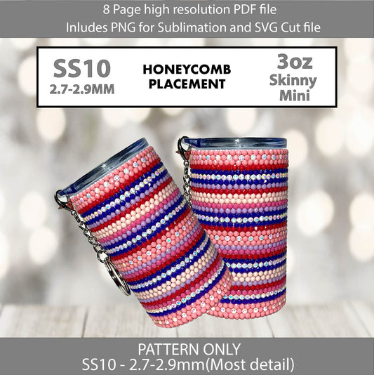 SS10 (2.7-2.9mm) 3oz Sweet Serape Mini Skinny Tumbler,rhintestone template,bling graph,tumbler wrap,bling sublimation,PNG,pdf,svg,diy