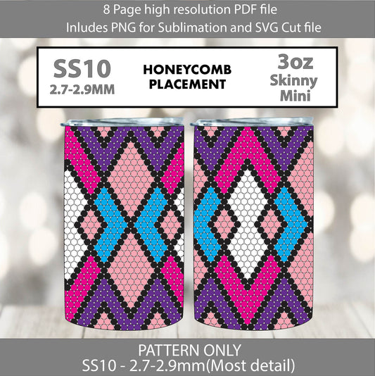 SS10 (2.7-2.9mm) 3oz Vintage Abstract Argyle Mini Skinny Tumbler,rhintestone template,bling graph,tumbler wrap,bling sublimation,PNG,pdf,svg,diy