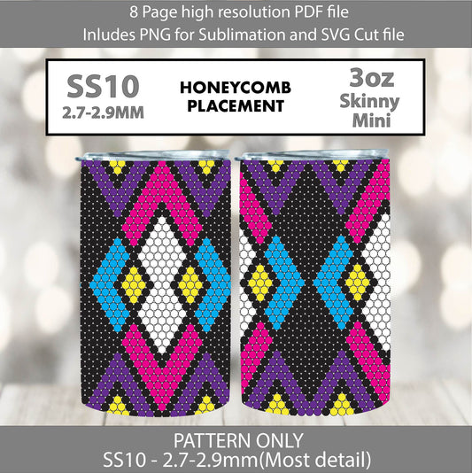 SS10 (2.7-2.9mm) 3oz Bold Abstract Argyle Mini Skinny Tumbler,rhintestone template,bling graph,tumbler wrap,bling sublimation,PNG,pdf,svg,diy