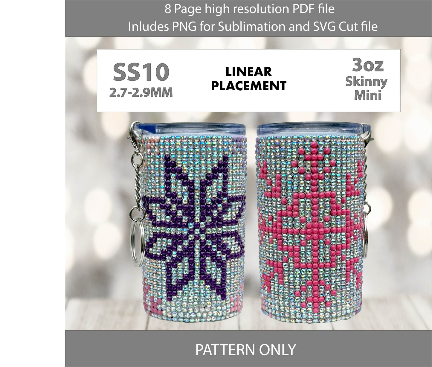 SS10 (2.7-2.9mm) 3oz BOLD Snowflakes Mini Skinny Tumbler,rhintestone template,bling graph,tumbler wrap,bling sublimation,PNG,pdf,svg,diy