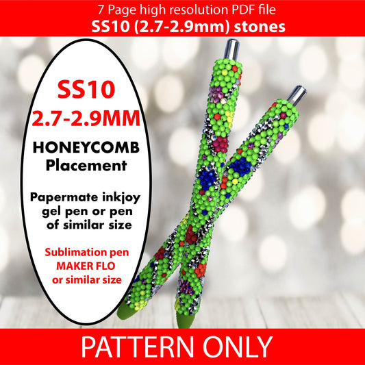 SS10 - 80's Neon Christmas Tree bling pen graph,bling template,rhinestone pattern,bling pen wrap,PDF,full color pattern,honeycomb,christmas,dotz