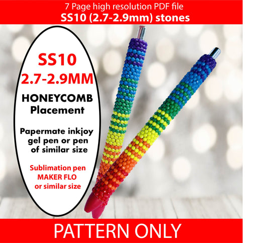 SS10 (2.7-2.9mm) Rainbow Serape bling pen,bling pen template,rhinestone pen pattern,rainbow  bling pattern,rhinestone template,diy,dotz,rainbow stripes,graph