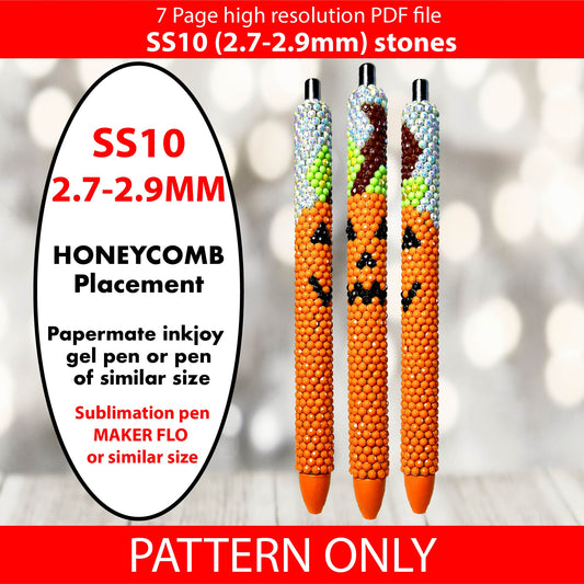SS10 (2.7-2.9mm) Simple Pumpkin Bling Pen,spooky season,stainless pen templates,rhinestone graph,halloween bling,cute Pumpkins,spooky gifts,scary gifts