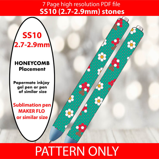 SS10 (2.7-2.9mm) Cute Fungi bling pen template,rhinestone pen pattern,rhinestone template,diy,dotz,honeycomb,mushroom template,mushroom gifts