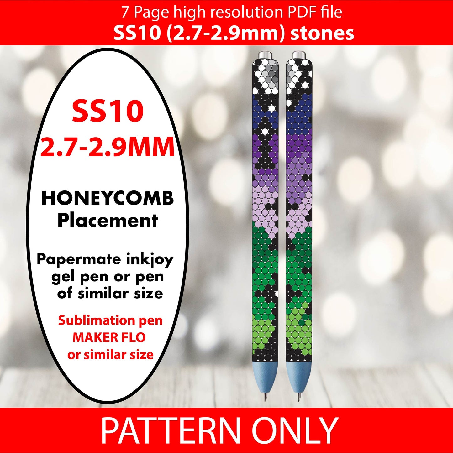 SS10 (2.7-2.9mm) Spooky Graveyard,papermate inkjoy bling template,stainless pen blank templates,rhinestone template,halloween,spooky season,scary movies