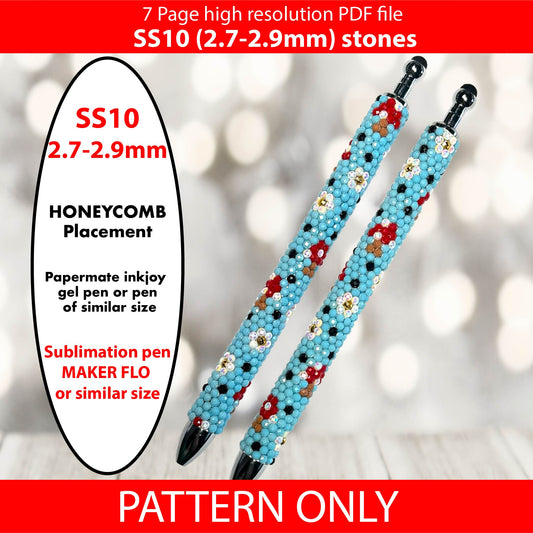 SS10 (2.7-2.9mm) Cute Abstract Fungi bling pen template,rhinestone pen pattern,rhinestone template,diy,dotz,honeycomb,mushroom template,mushroom gifts