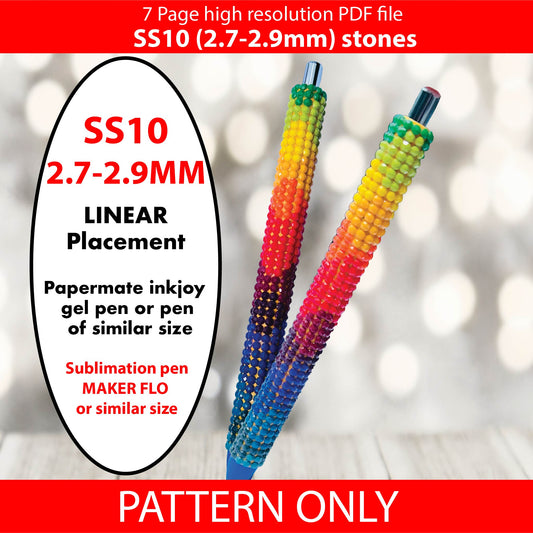SS10 (2.7-2.9mm)Mountain Sunset Abstract bling pen,bling pen template,rhinestone pen pattern,rainbow neon bling pattern,rhinestone template,diy,dotz,ombre