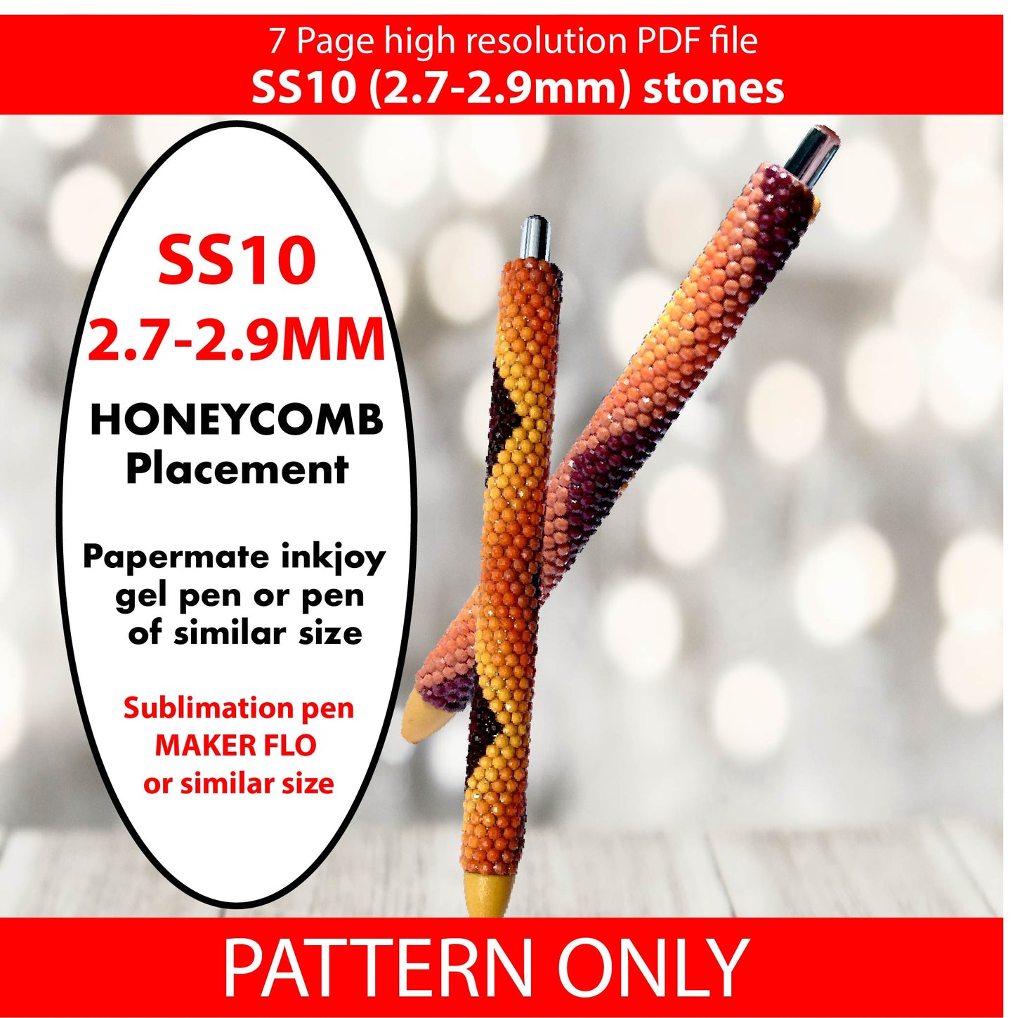 SS10 Autumn switchback bling pen,bling pen template,rhinestone pen pattern,bling pattern,rhinestone template,diy,dotz,autumn rainbow,fall leaves