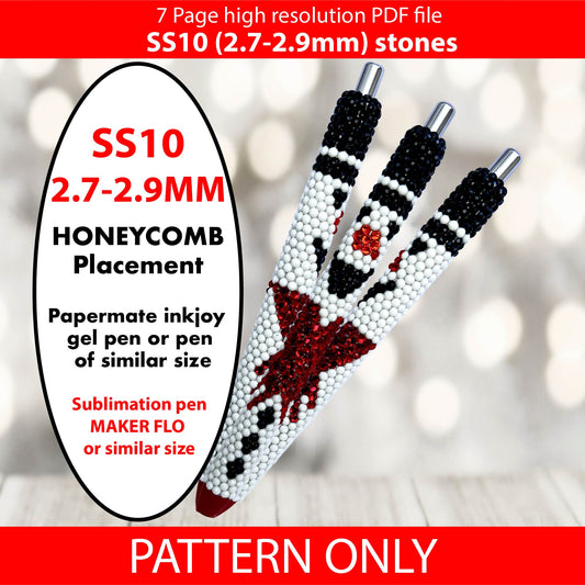 SS10 (2.7-2.9mm) Smiling Snowman bling pen graph,bling template,rhinestone pattern,bling pen wrap,PDF,full color pattern,honeycomb,christmas,dotz,diy,winter