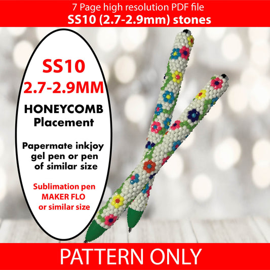 SS10 (2.7-2.9mm) Rainbow daisy vine bling pattern,bling tumbler,inkjoy,crystal bling pen,pdf,color graph,written pattern,peyote,honeycomb,diy,Diamond dotz