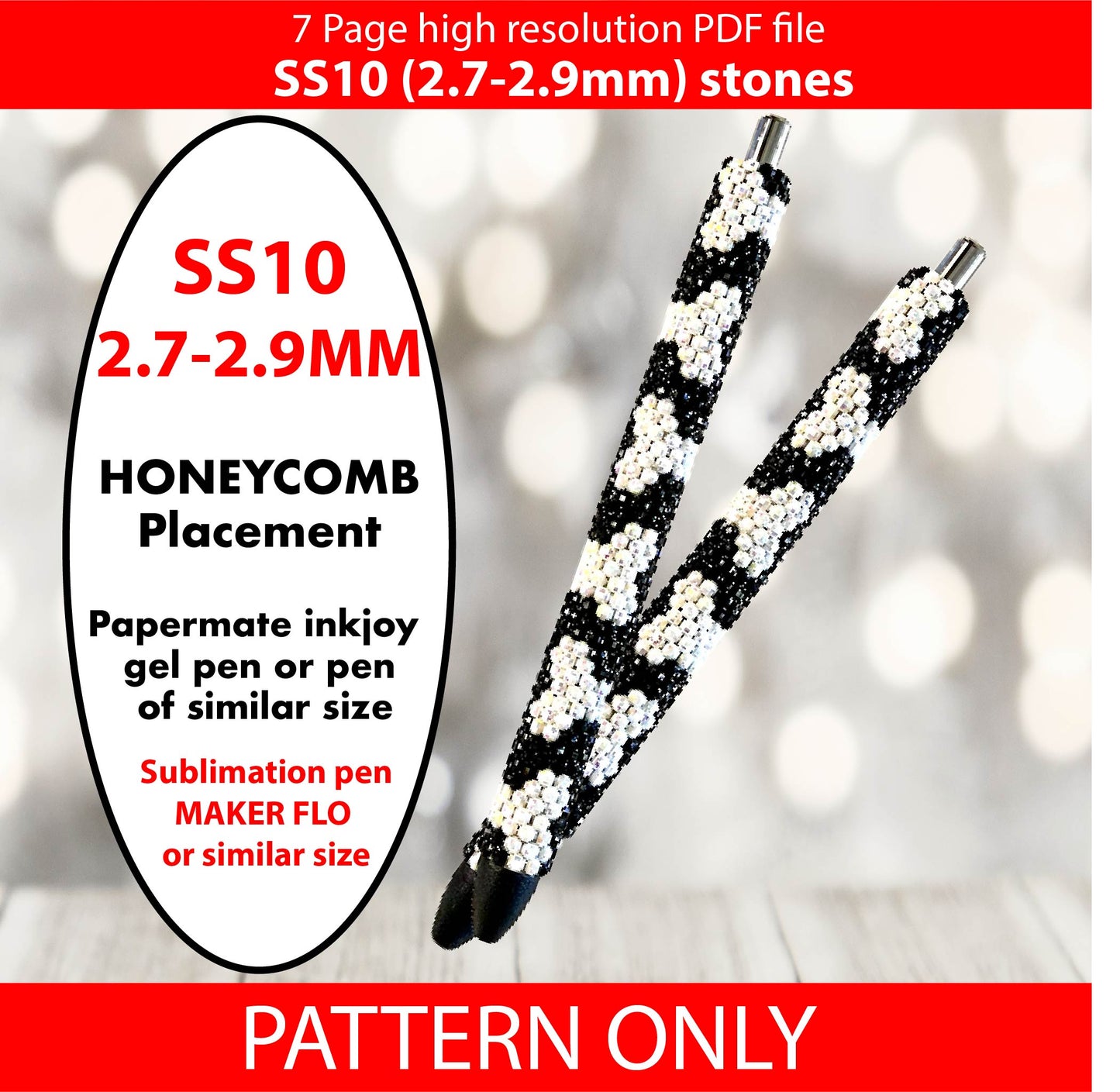 SS10 (2.7-2.9mm) Simple Bones Bling Pen,Spooky Season,stainless pen blank templates,rhinestone graph,Halloween bling pen,october bling,scary movies,diy