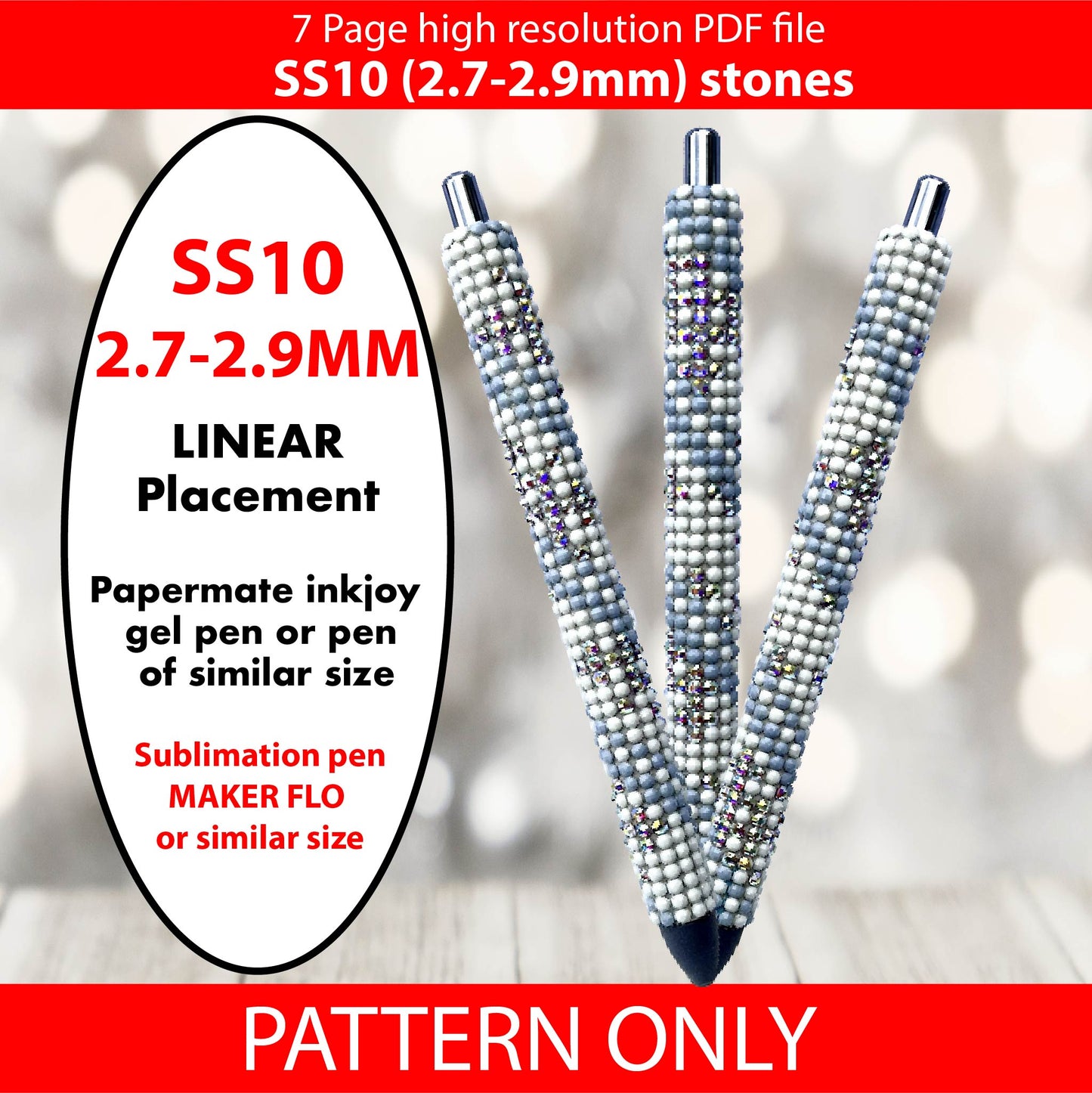 SS10 (2.7-2.9mm) Snowflake Serape Twist bling pen graph,bling template,rhinestone pattern,bling pen wrap,PDF,full color pattern,linear,dotz,custom,burst,art