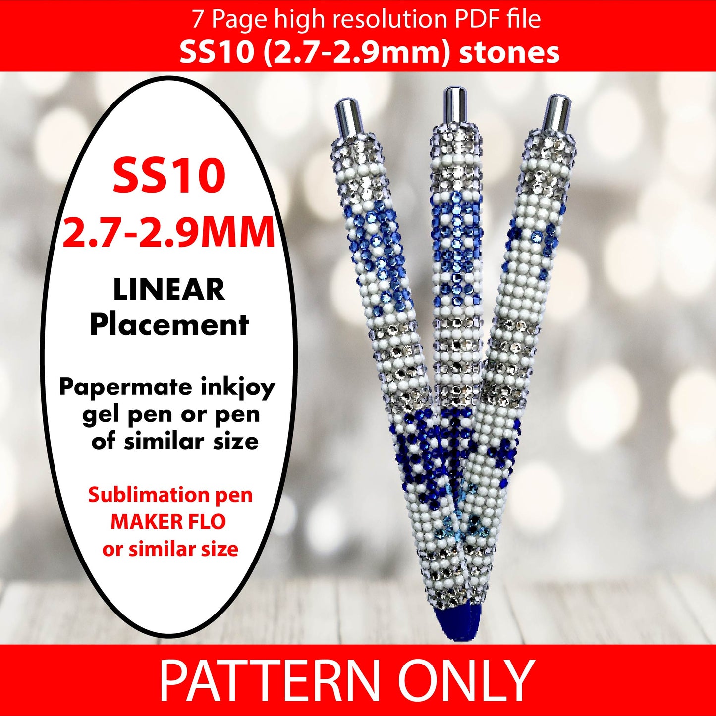 SS10 (2.7-2.9mm) Snowflake Serape bling pen graph,bling template,rhinestone pattern,bling pen wrap,PDF,full color pattern,linear,christmas,dotz,diy,winter