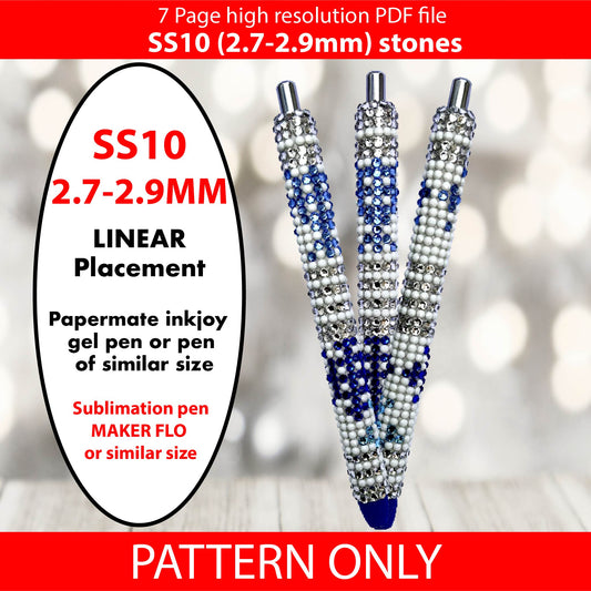 SS10 (2.7-2.9mm) Snowflake Serape bling pen graph,bling template,rhinestone pattern,bling pen wrap,PDF,full color pattern,linear,christmas,dotz,diy,winter