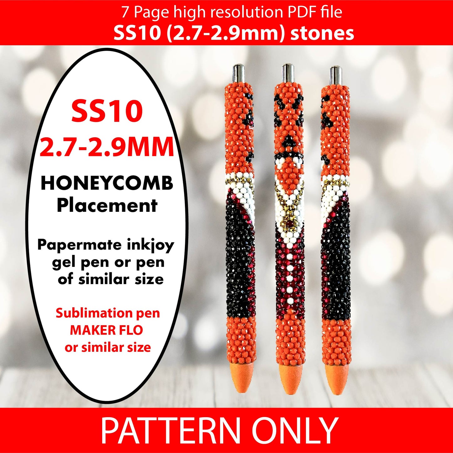 SS10 (2.7-2.9) Count Pumpkin Bling Pen,spooky season,stainless pen templates,rhinestone graph,halloween bling,spooky gifts,halloween skeletons