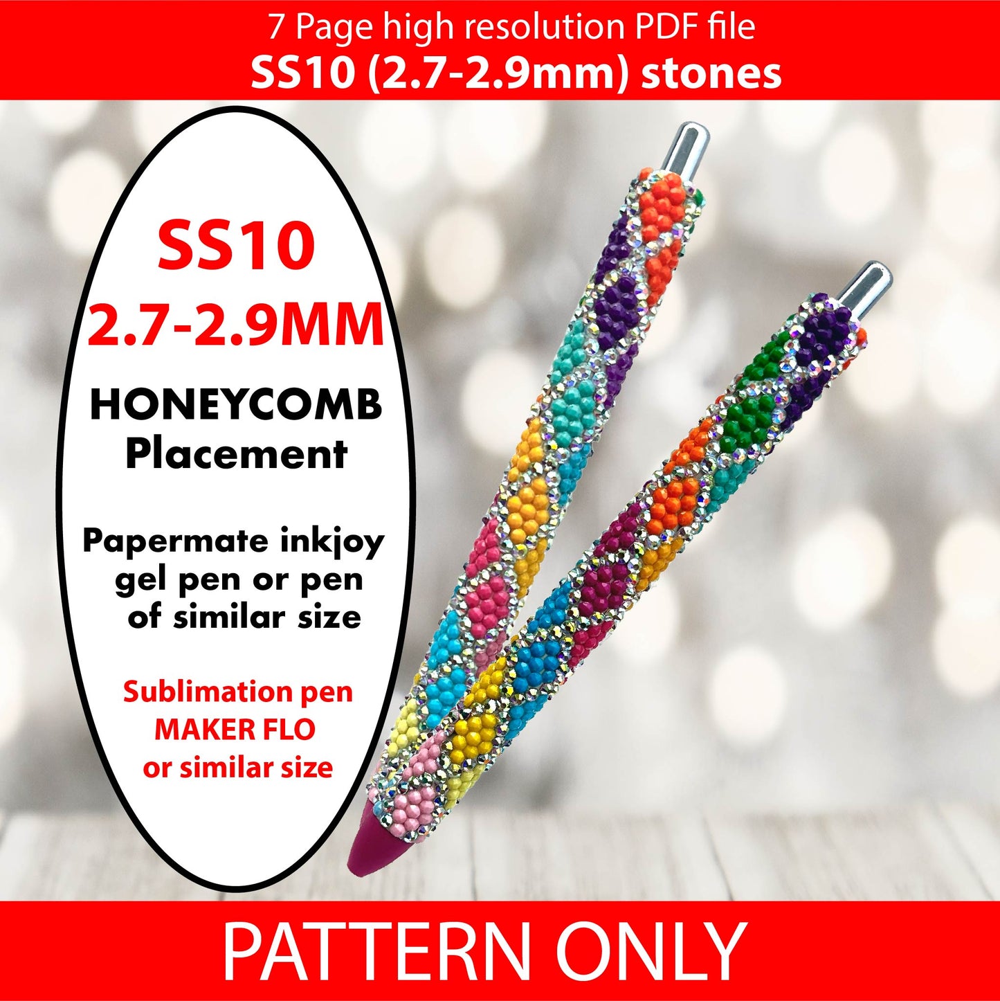 SS10 (2.7-2.9mm) Luminous Spring Argyle Ombre bling pen template,rhinestone pen pattern,bling pattern,rhinestone template,diy,honeycomb,shiny diamonds