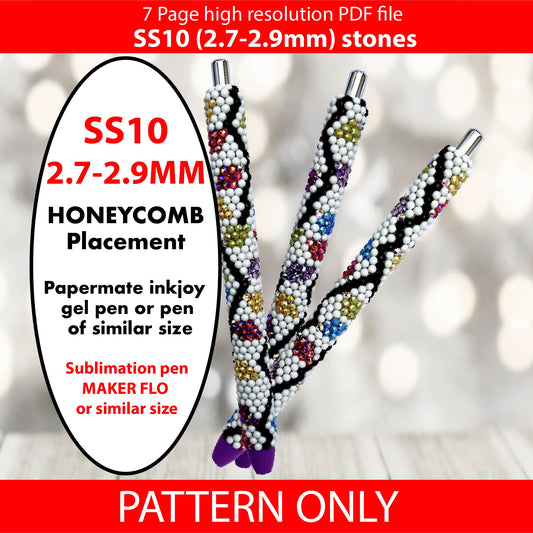 SS10 (2.7-2.9mm) Christmas tree Lights bling pen graph,bling template,rhinestone pattern,bling pen wrap,PDF,full color pattern,honeycomb,christmas,diy