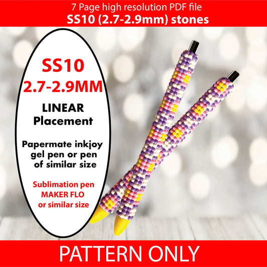 SS10 (2.7-2.9mm) Fancy pastel square bling pen pattern,bling tumbler,inkjoy,crystal bling pen,pdf,linear placement,diy,Diamond dotz,flatback,diamond