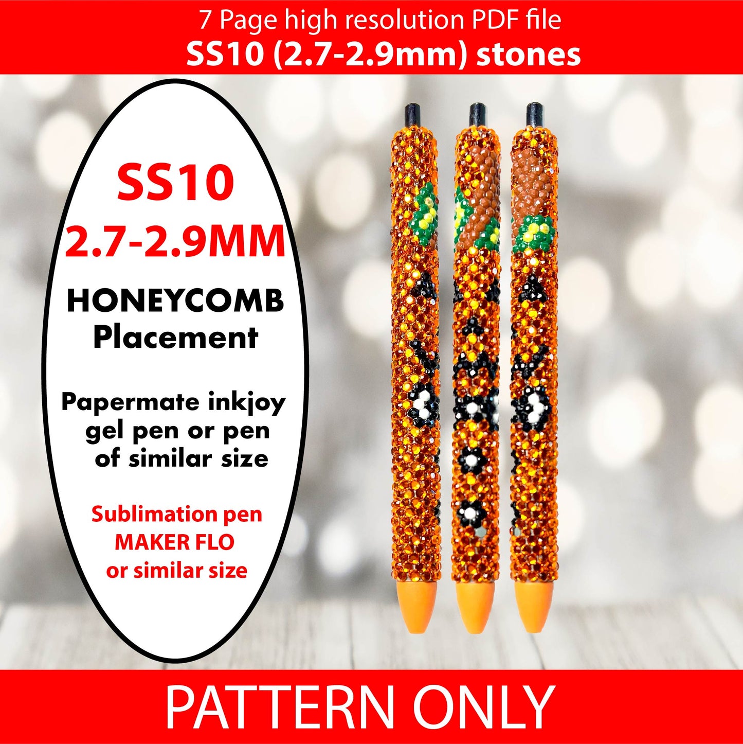 SS10 (2.7-2.9mm) Black Tie Pumpkin Bling Pen,spooky season,stainless pen templates,rhinestone graph,halloween bling,cute pumpkin pen,spooky scary gifts