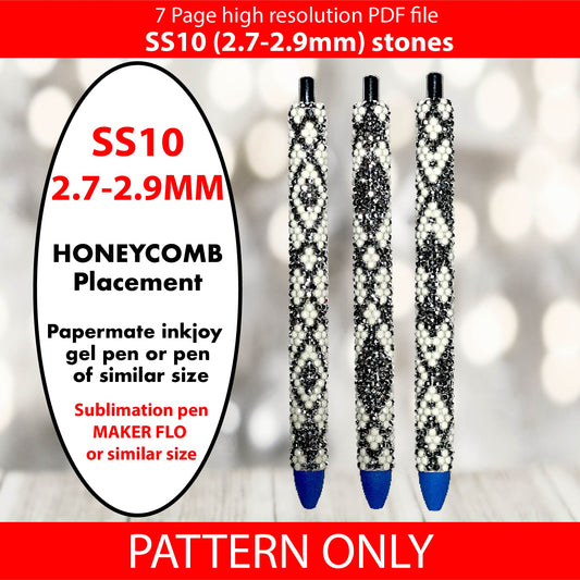 SS10 (2.7-2.9mm) Silver N White Abstract Hearts bling pen template,rhinestone pen pattern,bling pattern,rhinestone template,diy,honeycomb,silver Diamond