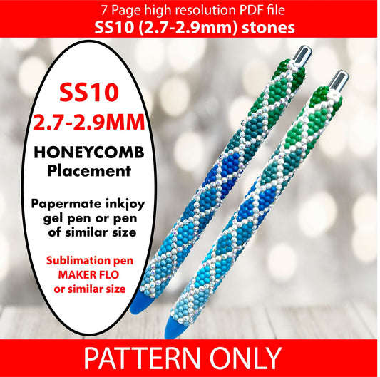 SS10 (2.7-2.9mm) Moonlit Green To Blue Diamond Ombre bling pen graph,rhinestone pen pattern,bling pattern,rhinestone template,diy,dotz,honeycomb,melt