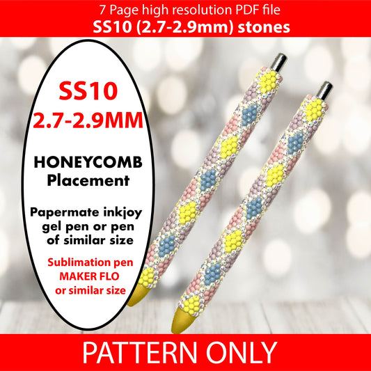 SS10 (2.7-2.9mm) Spring Pastel Argyle bling pen template,rhinestone pen pattern,bling pattern,rhinestone template,diy,dotz,honeycomb,teacher gift,gifts for her