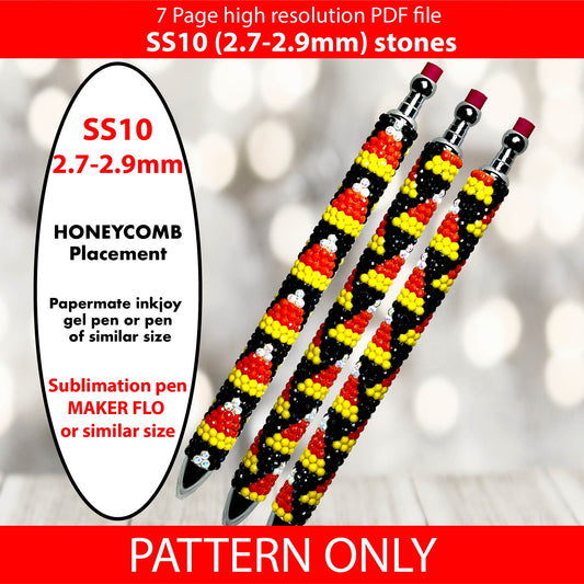 SS10 (2.7-2.9mm)  Candy Corn bling pen,bling pen template,Rhinestone pen pattern,Graph template,Rhinestone template,diy,dotz,halloween,spooky diamonds, candy wraps