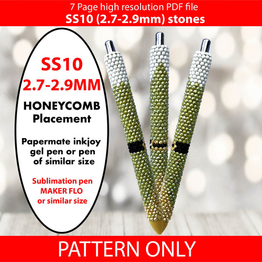 SS10 (2.7-2.9mm) Green Gold Elf bling pen graph,bling template,rhinestone pattern,bling pen wrap,PDF,full color pattern,honeycomb,christmas,dotz,gnome,shelf