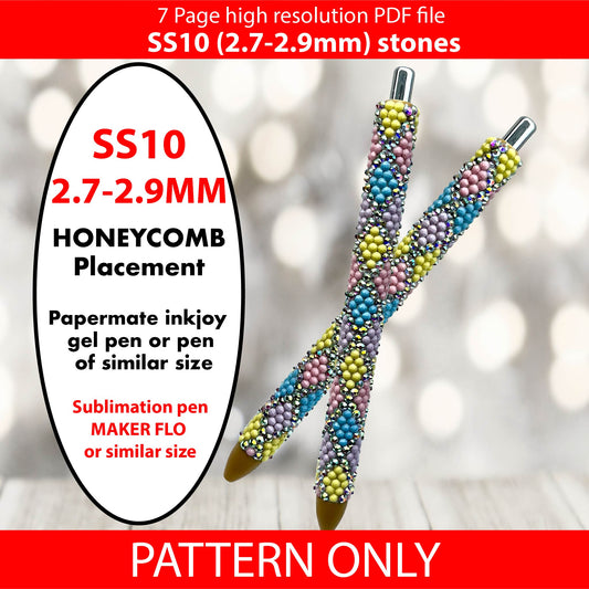 SS10 (2.7-2.9mm) Shiny Spring Argyle bling pen template,rhinestone pen pattern,bling pattern,rhinestone template,honeycomb,teacher gift,gifts for her