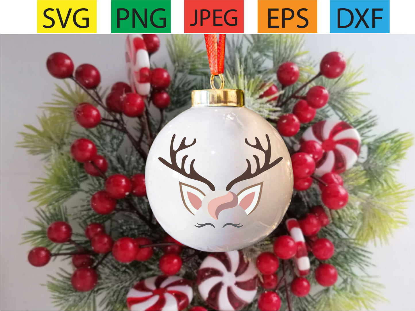 Pretty Reindeer,cute face,chocolate drip,doe,deer,christmas,gift,decals,vinyl,epoxy tumbler,personalize,SVG,PNG,jpeg,eps,dxf,Cricut,silhouette,red nose reindeer