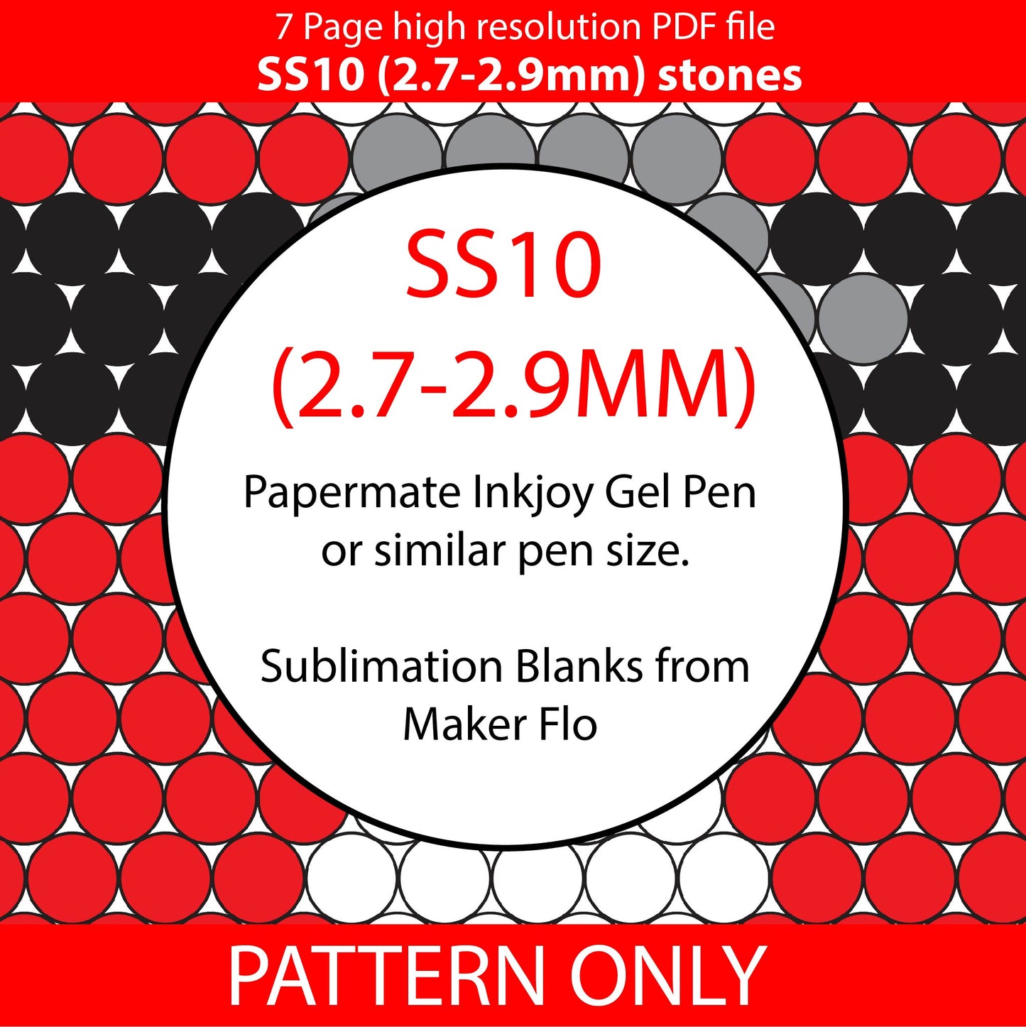 SS10 (2.7-2.9mm) Santa Claus belt Bling Pen graph,bling template,rhinestone pattern,ink joy wrap,PDF,full color pattern,honeycomb,santa,merry christmas,gift