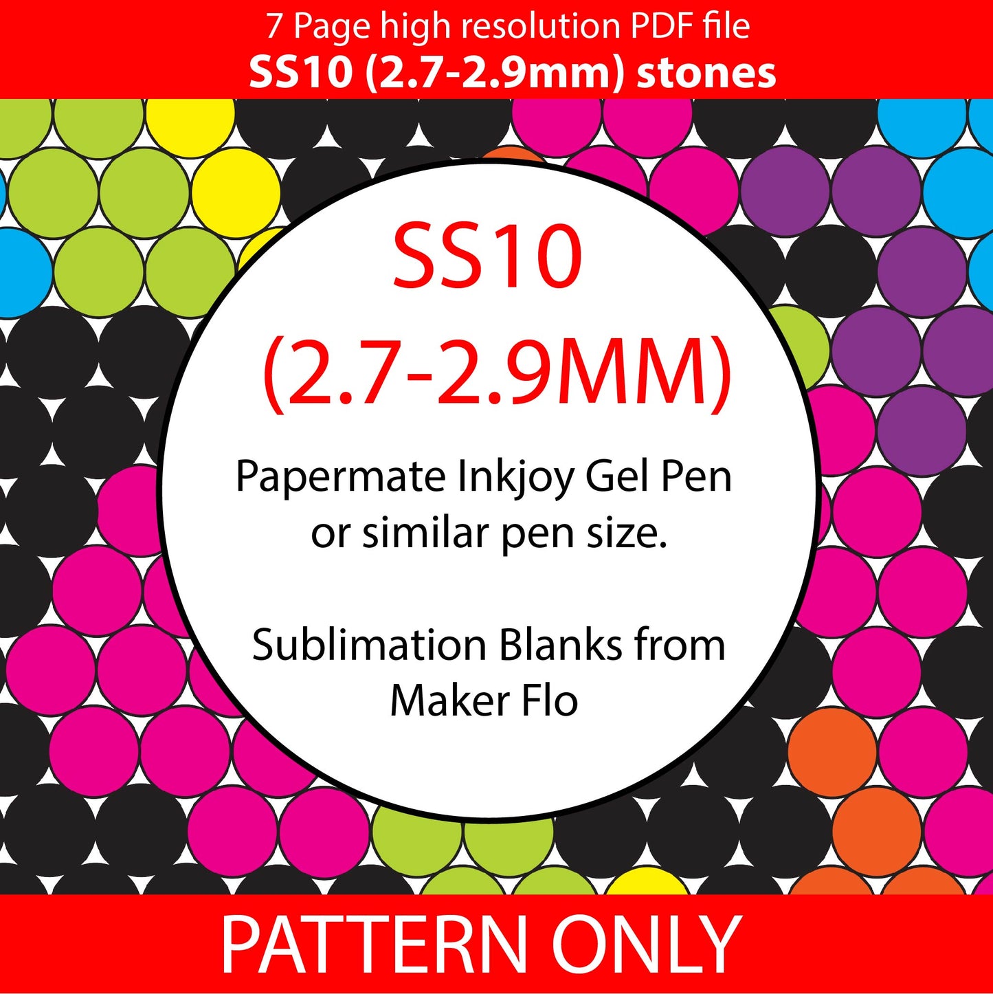 SS10 (2.7-2.9mm) DOUBLE neon leopard stripe bling pen template,rhinestone pen pattern,rainbow neon bling pattern,rhinestone template,diy,neon rainbow