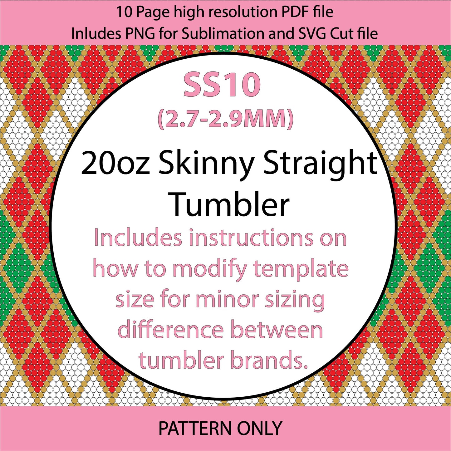 SS10 (2.7-2.9mm) Santas Argyle bling tumbler pattern,rhinestone tumblers,rhinestone patterns,bling patterns,diy,sublimation,png,svg