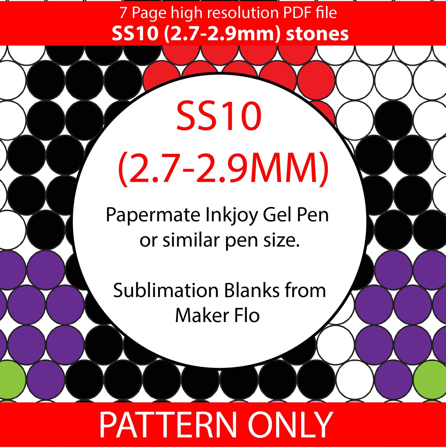 SS10 (2.7-2.9mm) Carnation Cow Print bling pen template,rhinestone pen pattern,bling pattern,rhinestone template,diy,abstract pattern,linear honeycomb