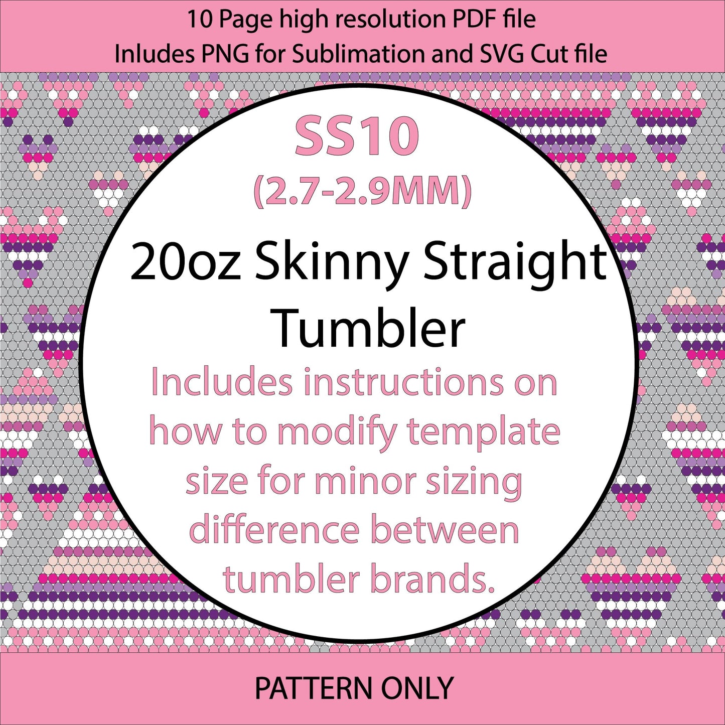 SS10 (2.7-2.9mm) Serape Hearts bling tumbler,bling pattern,tumbler graph,rhinestone tumbler,honeycomb template,dotz,valentines day,pink serape,heart template