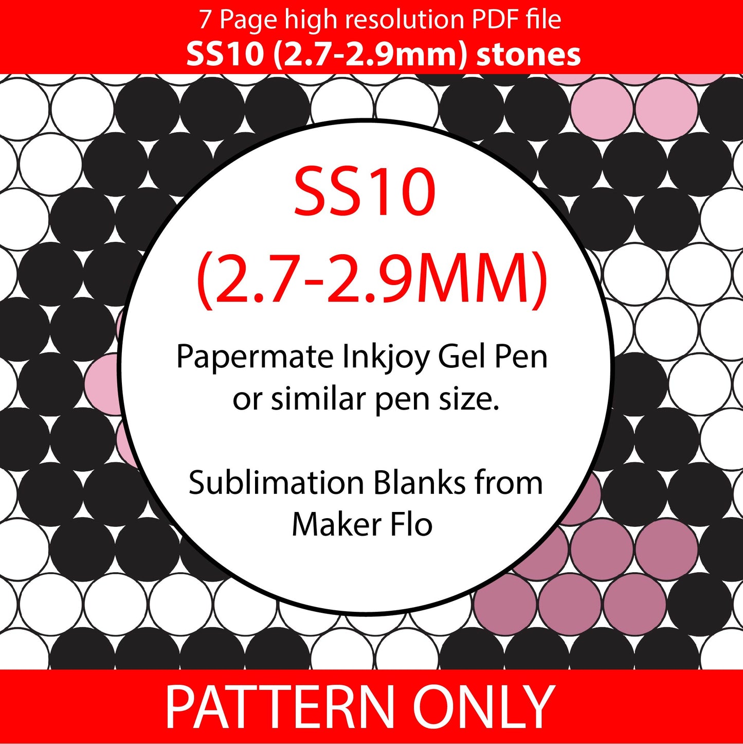 Ss10 (2.7-2.9mm) Pink Leopard Ombre bling pen template,rhinestone pen pattern, bling pattern,rhinestone template,diy,dotz,animal print tempate,leopard print