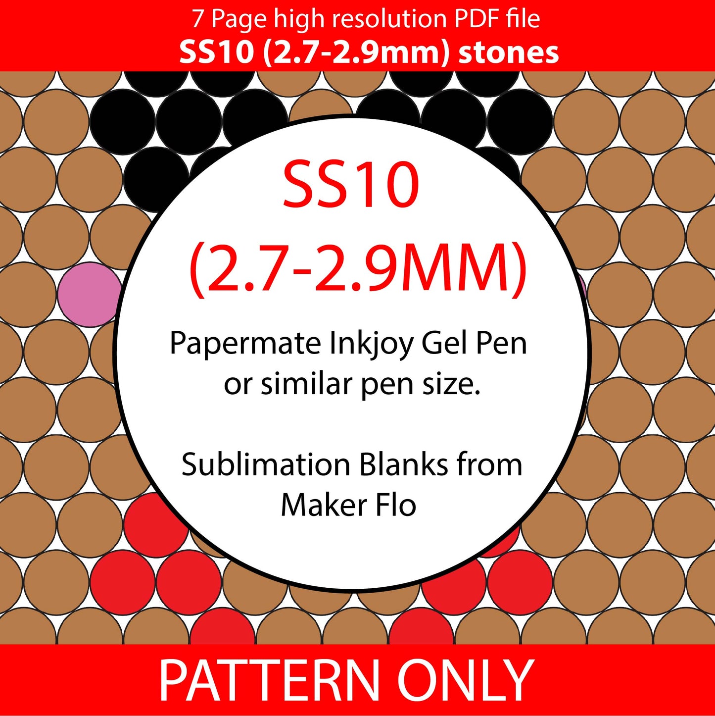 SS10 (2.7-2.9mm) Gingerbread Man bling pen graph,bling template,rhinestone pattern,bling pen wrap,PDF,full color pattern,honeycomb,christmas,dotz,diy,Cookies