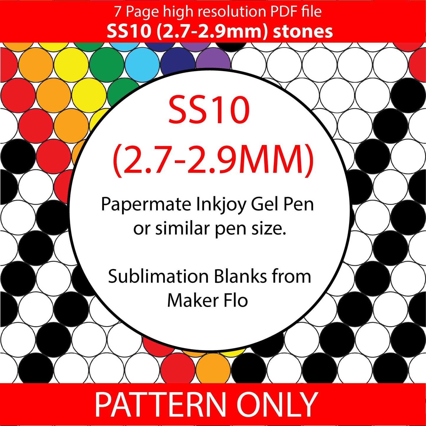 SS10 (2.7-2.9mm) Overlapping Rainbow Bling Pen,bling pen template,Rhinestone pen pattern,Graph template,Rhinestone template,diy,dotz,nightime hearts, heart bling pen, bling pen wraps, pen sublimation wraps