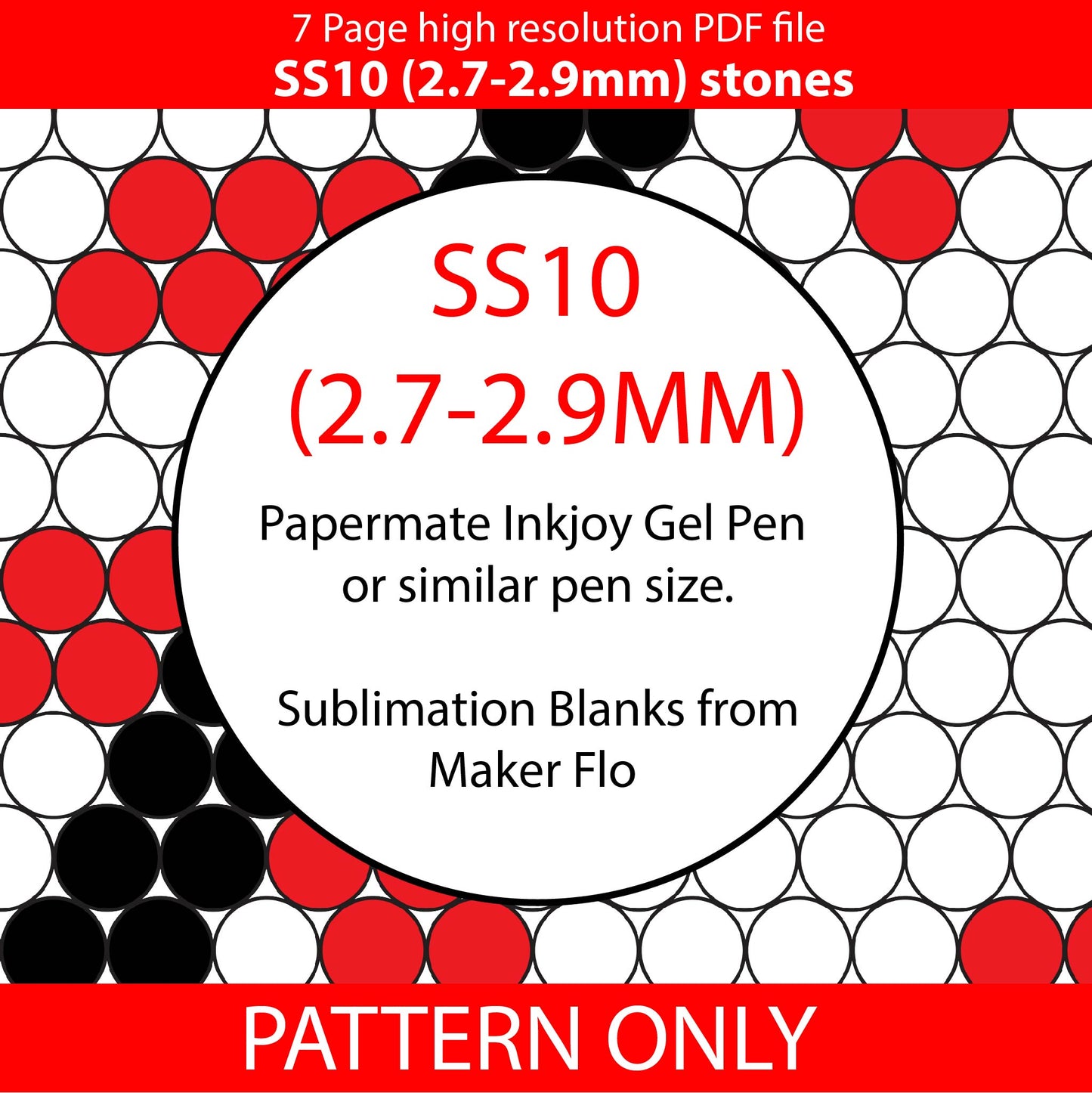 SS10 (2.7-2.9mm) Baseball spiral bling pen pattern,bling pen,bling tumbler,inkjoy,crystal bling pen,pdf,written pattern,peyote,honeycomb,diy,dotz,ss10