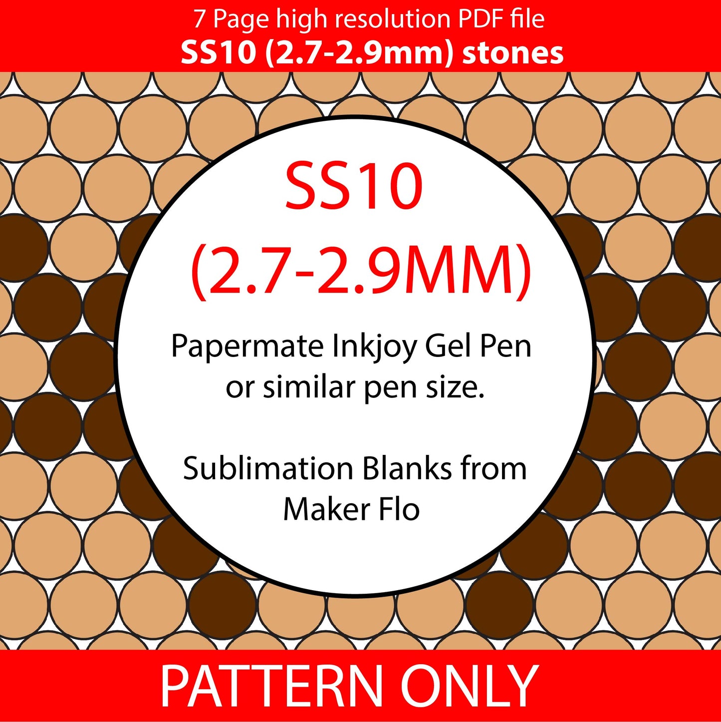 SS10 (2.7-2.9mm) Red Nose Reindeer bling pen graph,bling template,rhinestone pattern,bling pen wrap,PDF,full color pattern,honeycomb,christmas,diy,slay