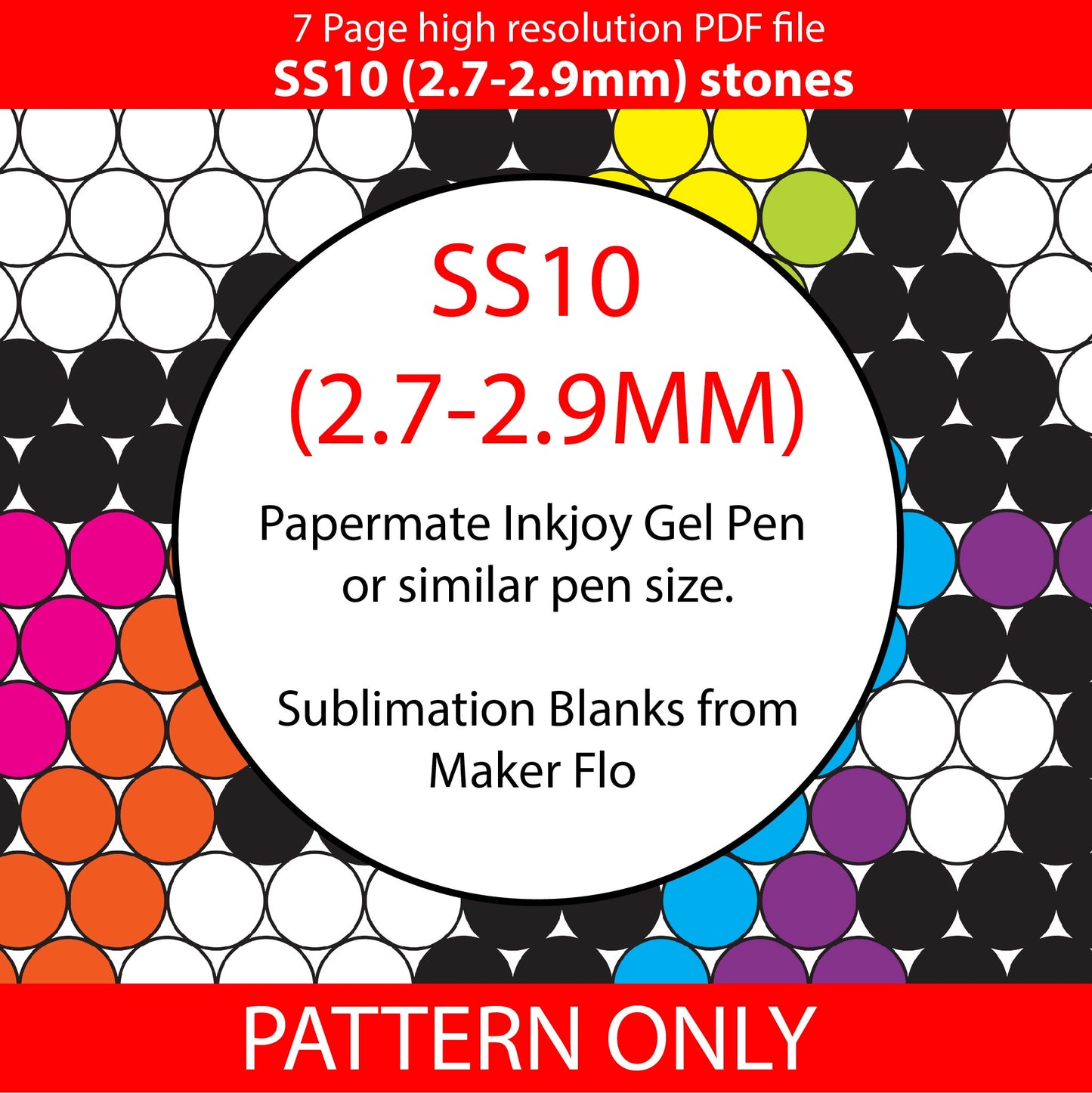 SS10 (2.7-2.9mm) Neon Leopard Flip bling pen graph,rhinestone pen pattern,bling pattern,rhinestone template,diy,dotz,honeycomb,rainbow bling pen, pride