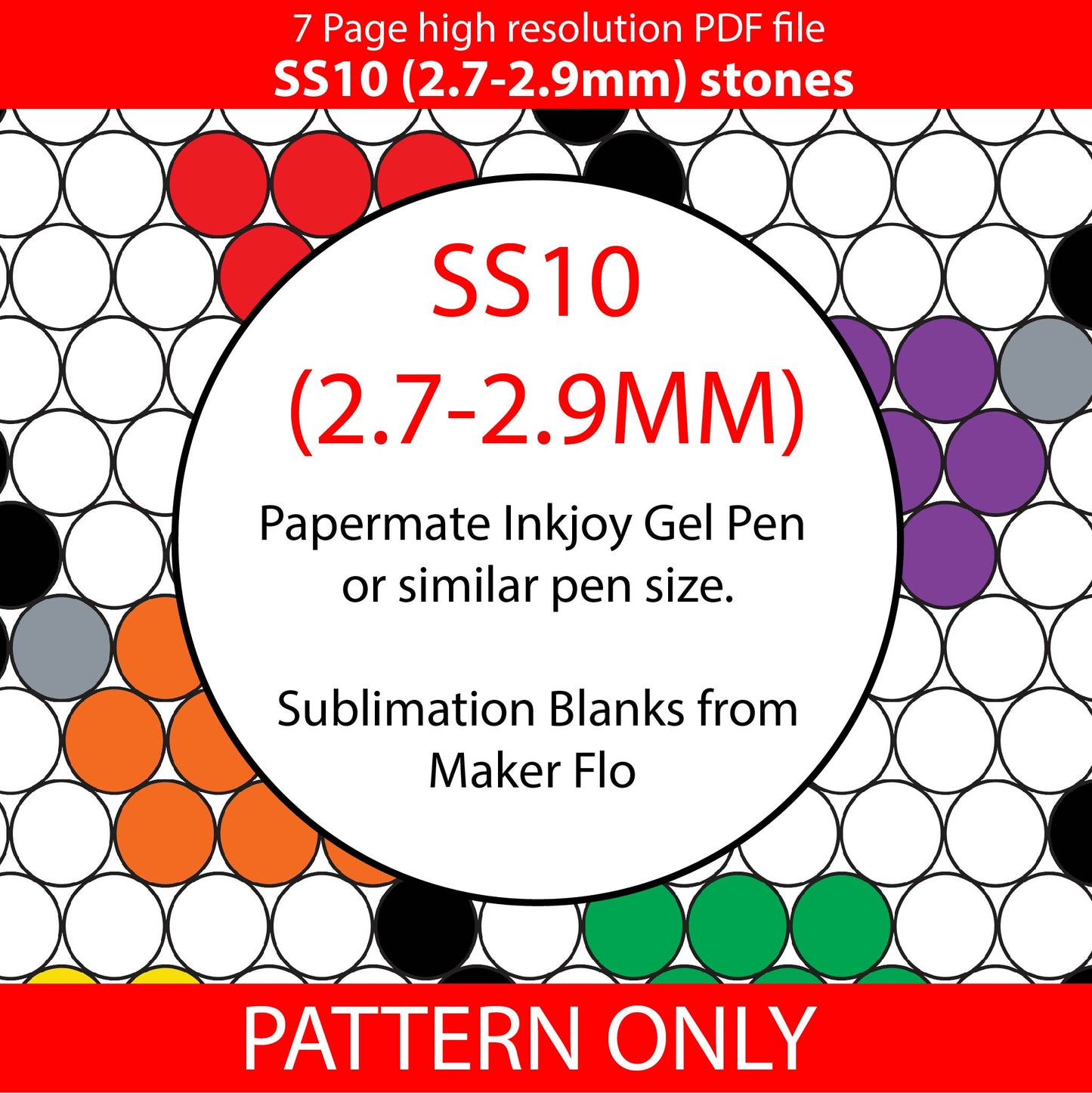 SS10 (2.7-2.9mm) Christmas tree Lights bling pen graph,bling template,rhinestone pattern,bling pen wrap,PDF,full color pattern,honeycomb,christmas,diy