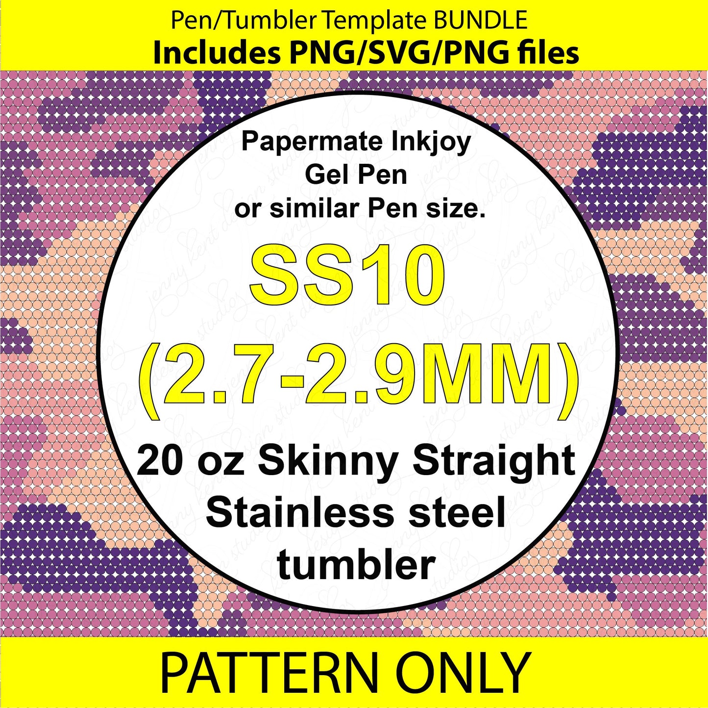 SS10 (2.7-2.9mm) Sunset Camp bling pen and bling tumbler BUNDLE,rhinestone template,bling graph,papermate inkjoy,20oz skinny straight, Camouflage