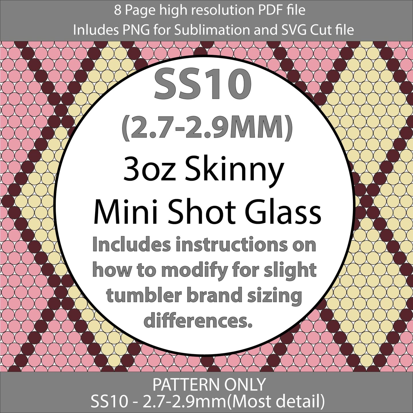 SS10 (2.7-2.9mm) 3oz Vintage Pink Argyle Mini Skinny Tumbler,rhintestone template,bling graph,tumbler wrap,bling sublimation,PNG,pdf,svg,diy