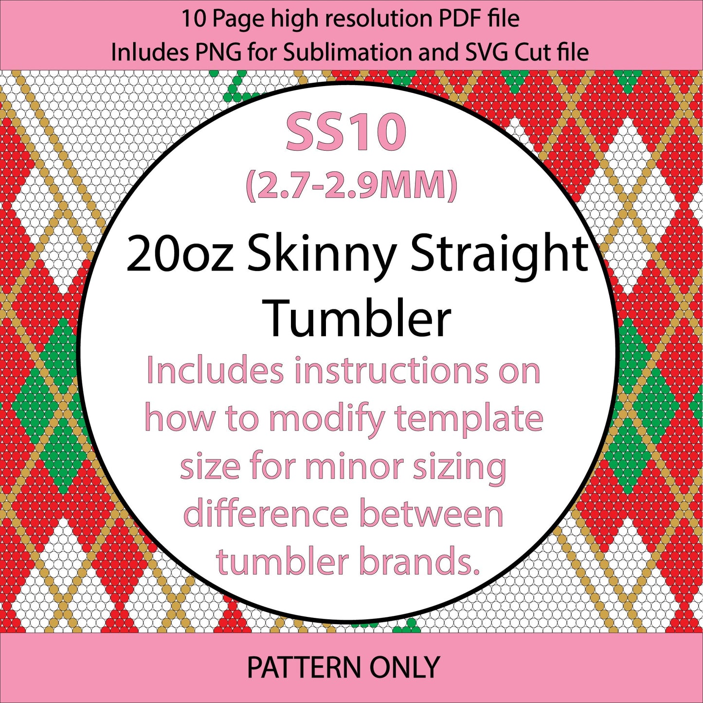 SS10 (2.7-2.9mm) Ugly Sweater Bling tumbler graph,bling template,rhinestone pattern,tumbler wrap,PDF,full color pattern,honeycomb,santa,christmas,xmas gift