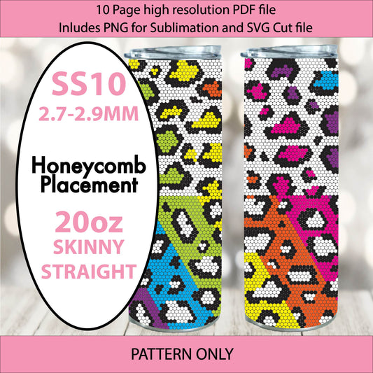 SS10 (2.7-2.9mm) Neon Leopard Flip bling tumbler pattern,rhinestone tumblers,rhinestone patterns,bling patterns,sublimation,rainbow,gifts for her, diy