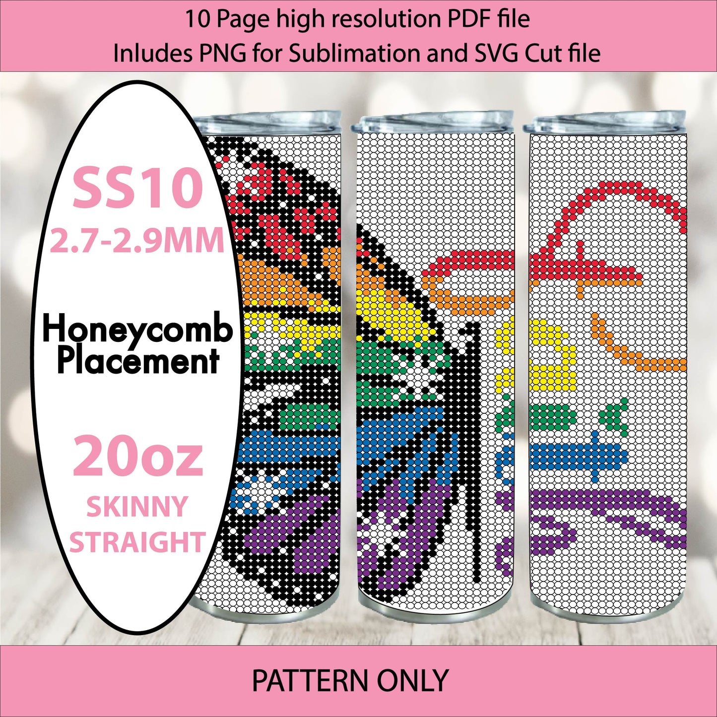 SS10 (2.7-2.9mm) Faith Rainbow Butterfly Bling Tumbler,bling pattern,tumbler graph,rhinestone tumbler,linear template,prints,diy