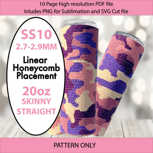 SS10 (2.7-2.9mm) Sunset Camo bling tumbler pattern,rhinestone tumblers,rhinestone patterns,bling patterns,sublimation,gifts for her,camouflage,pink,diy